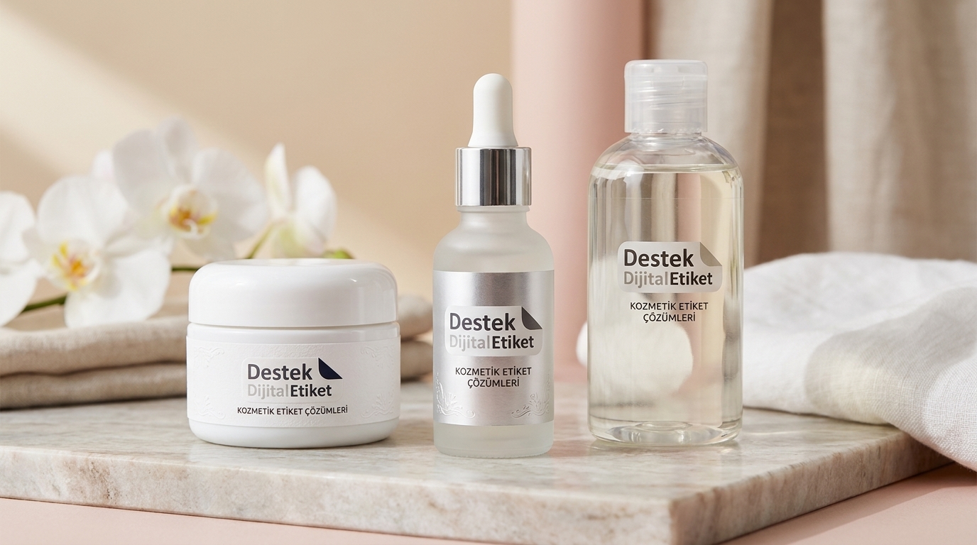 Krem ve serum kozmetik etiketi