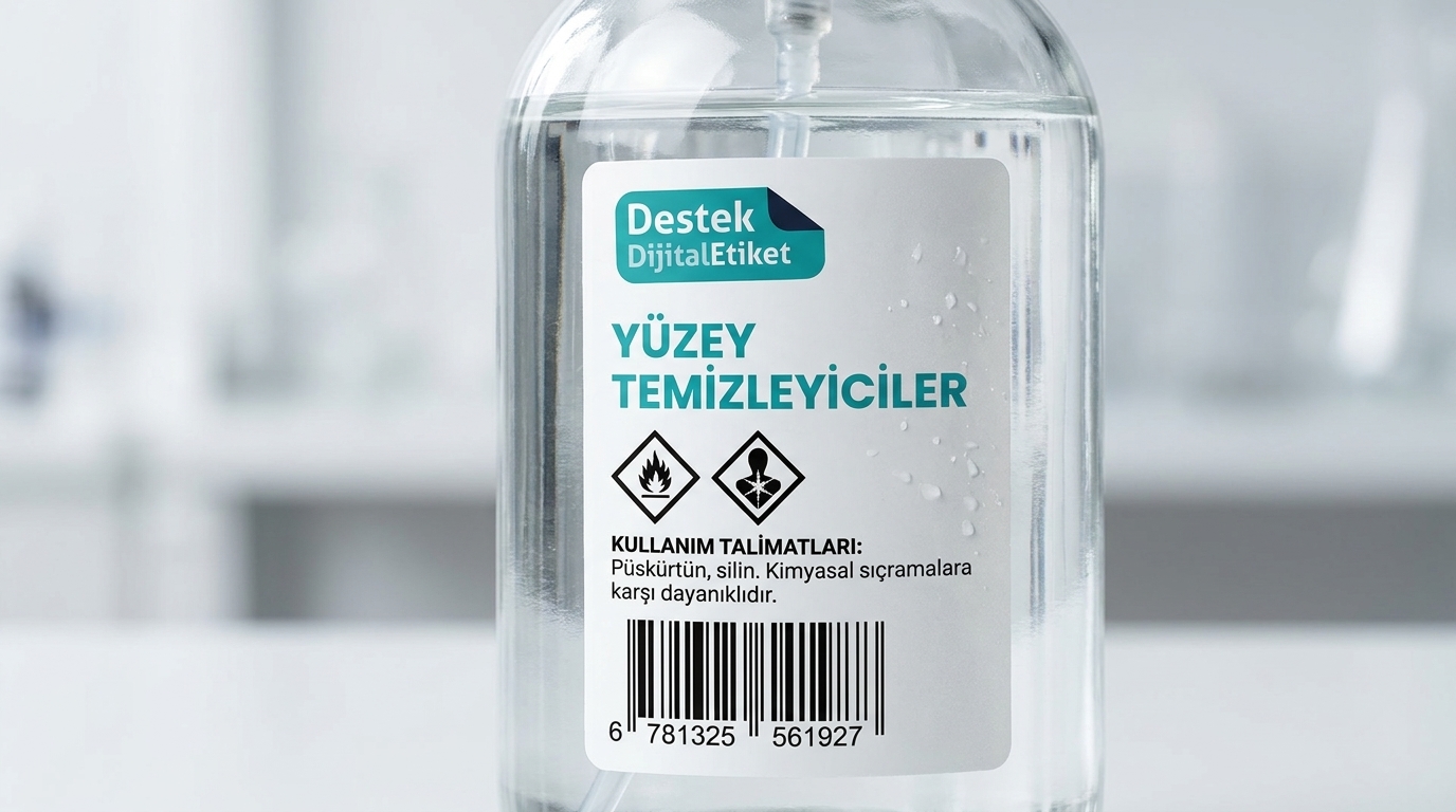 Temizlik ambalajlarında etiket detayları